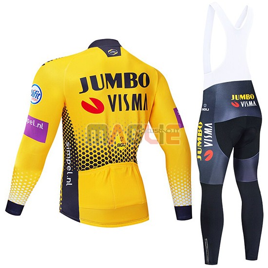 Maglia Jumbo Visma Manica Lunga 2019 Giallo Nero